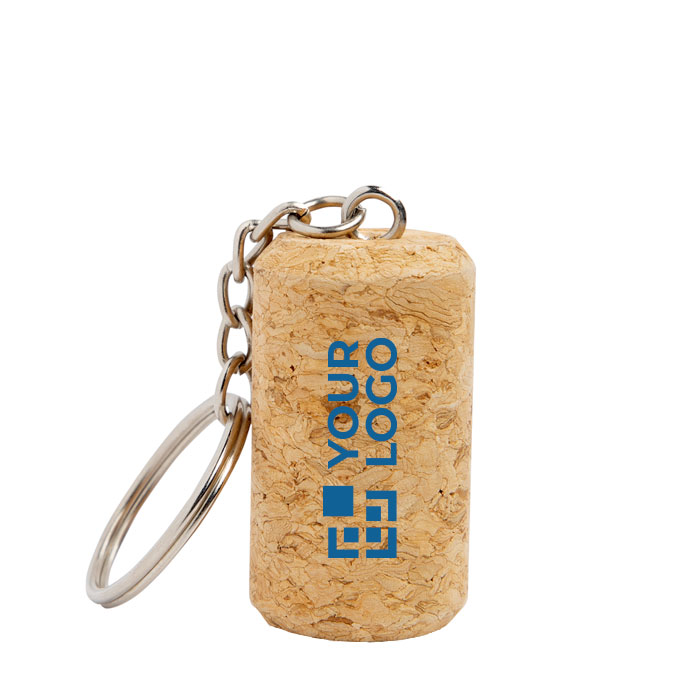 Porte-clés publicitaire original en forme de bouchon de liège Vino
