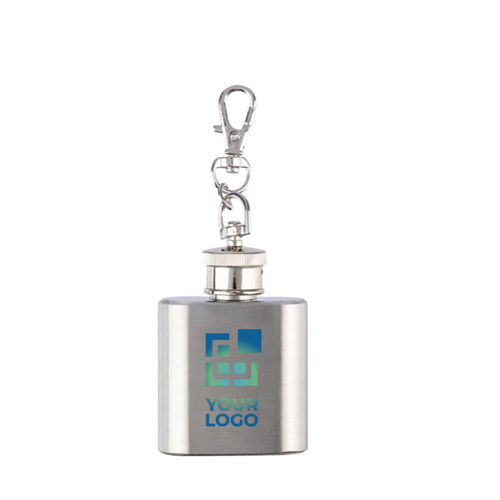 Porte-clés mini flasque en acier inoxydable capacité 30 ml