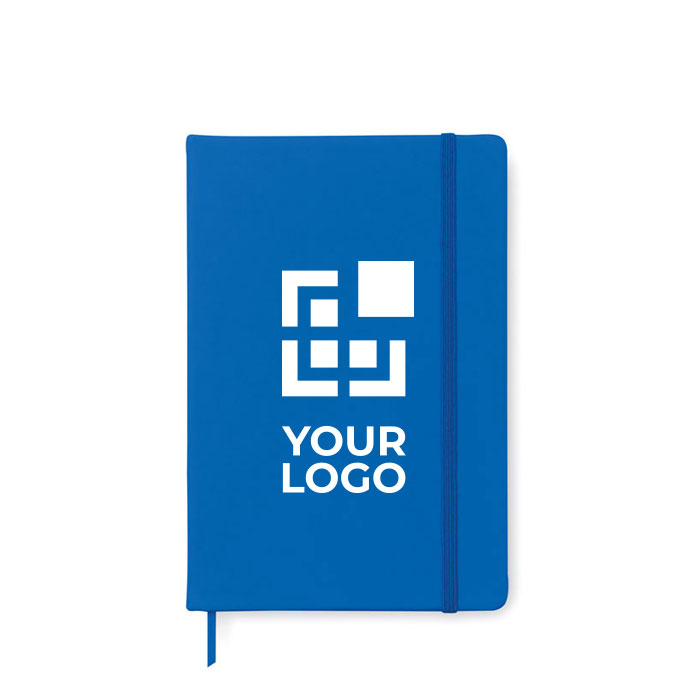 Carnet personnalisé pas cher en couleur A5 pages lignées couleur bleu roi vue avec zone d'impression