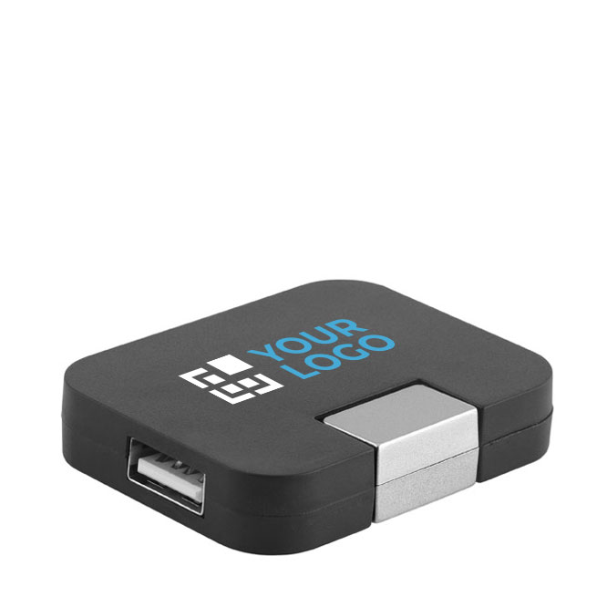 Hub USB personnalisé économique en plastique avec 4 ports avec zone d'impression