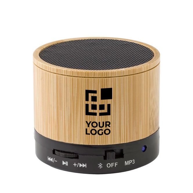 Enceinte Bluetooth personnalisée en bois de style classique avec zone d'impression