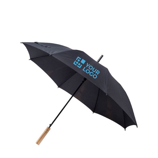 Parapluie recyclé à ouverture automatique Ø103 couleur noir avec zone d'impression