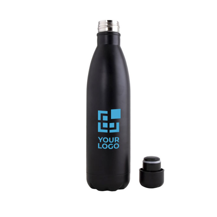 Gourde publicitaire avec fonction thermos 750ml couleur noir avec zone d'impression