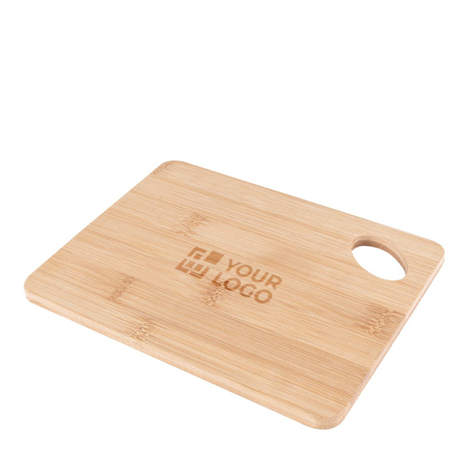 Planche de cuisine en bambou avec trou découpé dans l’angle68625b429b0dbdfc39964542 couleur naturel avec zone d'impression