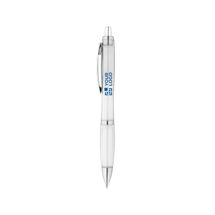 Stylo personnalisé avec bouton poussoir recyclé Encre Bleue Color RPET avec zone d'impression