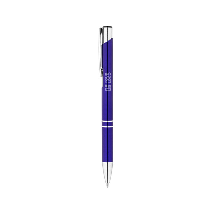 Stylo personnalisés en alu recyclé avec encre bleue Aster Recycled avec zone d'impression