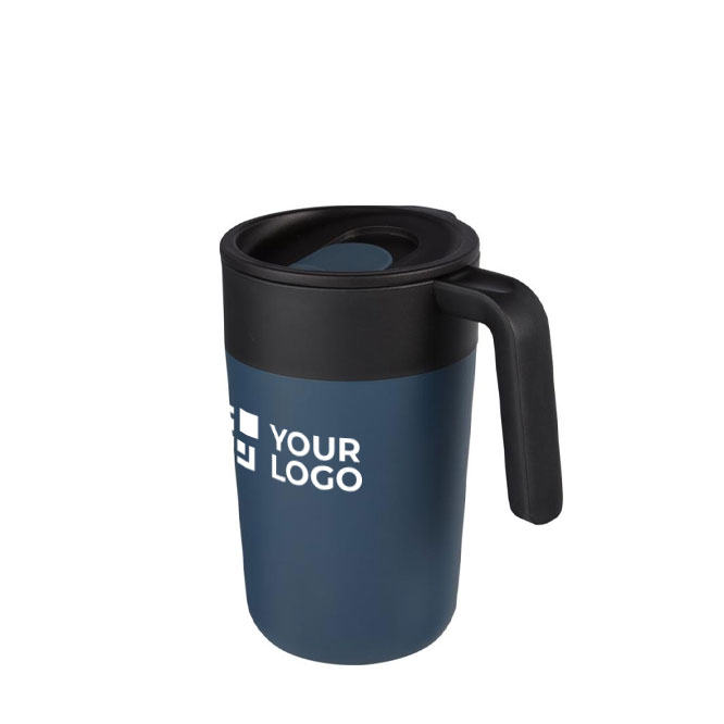 Tasse en plastique recyclé et métal 400ml avec zone d'impression