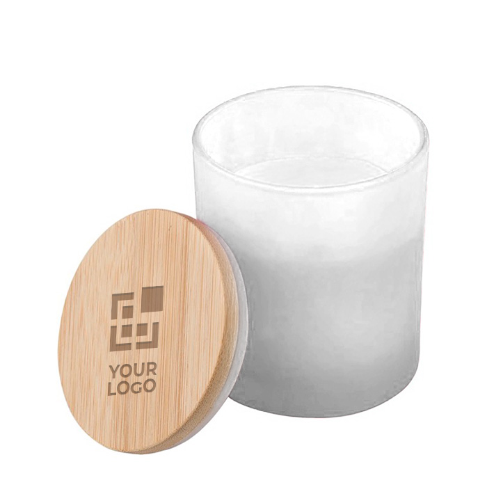 Bougie longue durée aux plantes avec couvercle Candlelight Medium avec zone d'impression