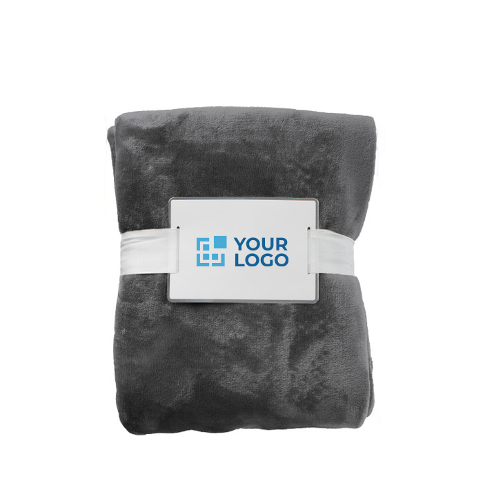 Belle couverture publicitaire en flanelle pour cadeaux de clients avec zone d'impression