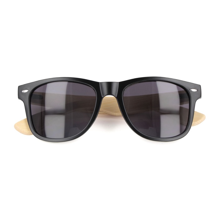 Lunettes de soleil en bambou et plastique recyclé couleur noir deuxième vue