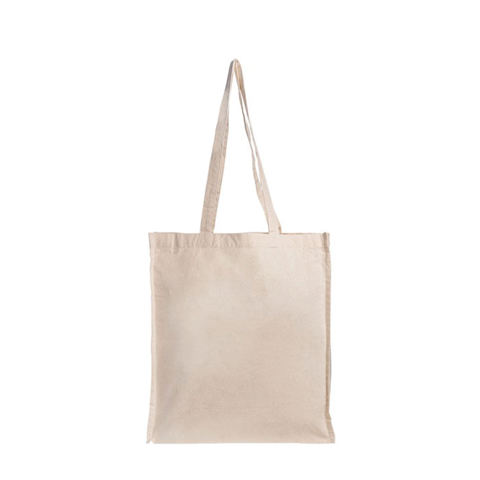Sac en coton bio à soufflet et longues anses 220 g/m²