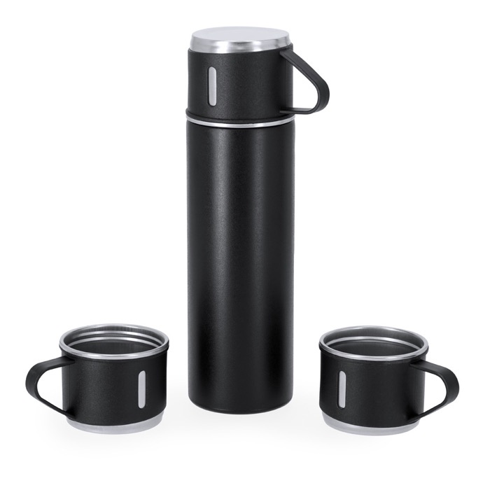 Thermos acier inoxydable anti-fuite 420 ml avec 2 tasses de 150 ml vue principale