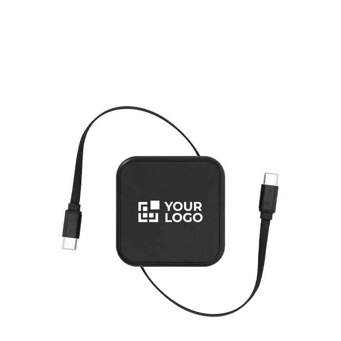Câble Type-C rétractable pour données avec support téléphone vue principale