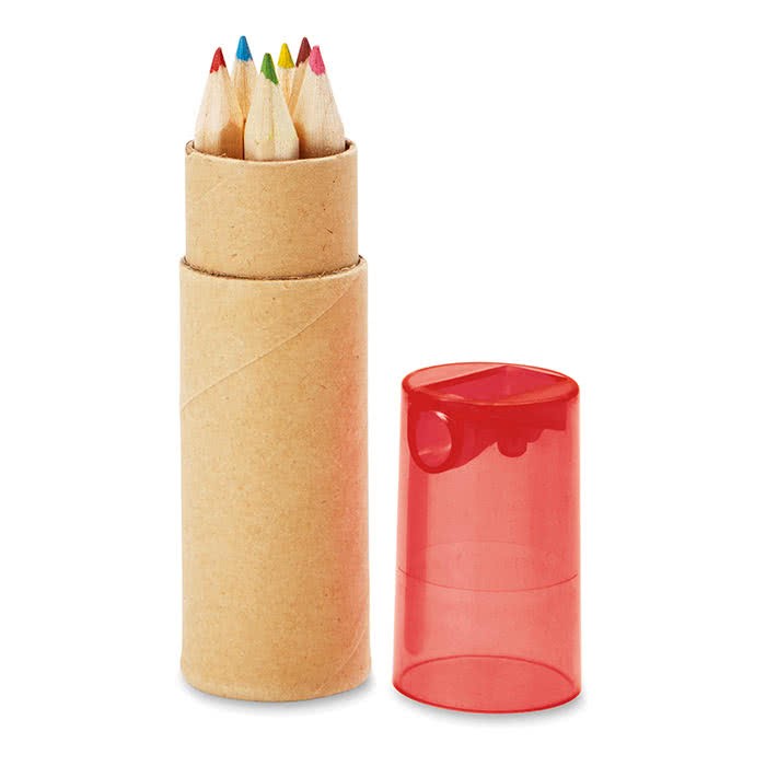 Étui de 6 crayons de cire étiquette numérique personnalisée.