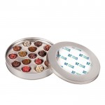 Boîte de 16 truffes décorées et fourrées de saveurs variées couleur argenté vue principale