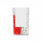 Boîte transparente personnalisée avec duo menthe/fraise 45g couleur fraise