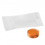 Mini bonbon dur sans sucre emballé en format de 4g couleur orange deuxième vue