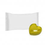 Bonbon dur en forme de cœur avec emballage personnalisé couleur citron