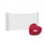 Bonbon dur en forme de cœur avec emballage personnalisé couleur framboise