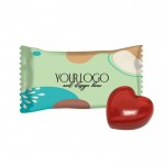 Bonbon dur en forme de cœur avec emballage personnalisé couleur fraise troisième vue