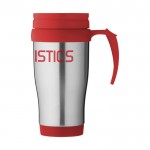 Mug de voyage isotherme personnalisable couleur rouge avec logo