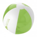 Ballon de plage personnalisé bicolore couleur vert lime vue avec impression tampographie