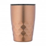 Mug thermos personnalisé géométrique couleur champagne vue de devant