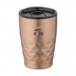 Mug thermos personnalisé géométrique couleur champagne avec logo