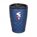 Mug thermos personnalisé géométrique couleur bleu avec logo