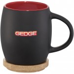 Mug publicitaire avec couvercle et sous-tasse rouge logo