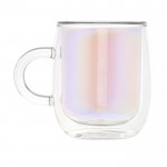 Mug personnalisé en verre à double paroi couleur multicolore deuxième vue arrière