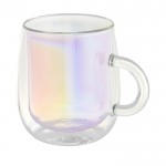 Mug personnalisé en verre à double paroi couleur multicolore deuxième vue