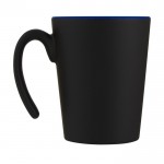 Mug publicitaire bicolore avec anse originale couleur bleu deuxième vue arrière
