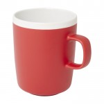 Mug en céramique avec extérieur mat et intérieur blanc 350ml couleur rouge