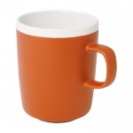 Mug en céramique avec extérieur mat et intérieur blanc 350ml couleur orange