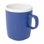 Mug en céramique avec extérieur mat et intérieur blanc 350ml couleur bleu roi
