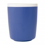Mug en céramique avec extérieur mat et intérieur blanc 350ml couleur bleu roi deuxième vue frontale