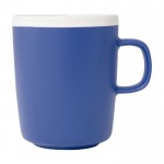 Mug en céramique avec extérieur mat et intérieur blanc 350ml couleur bleu roi vue latérale
