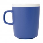 Mug en céramique avec extérieur mat et intérieur blanc 350ml couleur bleu roi deuxième vue latérale