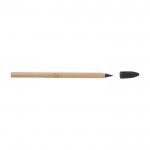 Crayon infini en bambou avec pointe en graphite et capuchon couleur marron première vue