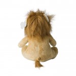 Lion en peluche avec yeux brodés, étiquette personnalisable couleur beige quatrième vue