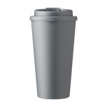 Mug en plastique avec couvercle à vis et ouverture 475ml couleur gris première vue
