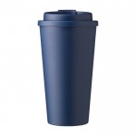 Mug en plastique avec couvercle à vis et ouverture 475ml couleur bleu marine première vue