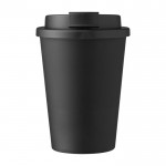 Mug en plastique avec couvercle à vis et ouverture 350ml couleur noir première vue