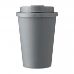 Mug en plastique avec couvercle à vis et ouverture 350ml couleur gris première vue