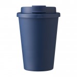 Mug en plastique avec couvercle à vis et ouverture 350ml couleur bleu marine première vue