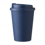 Mug en plastique avec couvercle à vis et ouverture 350ml couleur bleu marine deuxième vue