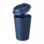 Mug en plastique avec couvercle à vis et ouverture 350ml couleur bleu marine quatrième vue