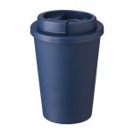 Mug en plastique avec couvercle à vis et ouverture 350ml couleur bleu marine cinquième vue