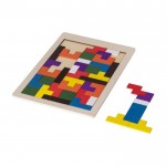 Jeu de puzzle avec 40 pièces en bois colorées couleur marron cinquième vue